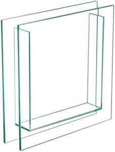 Royal Imports Flower Glass Vase - Flat Square Trim - 12"x12" Tall, Clear - Decorative Modern Floral Centerpiece Accent for Home Decor Living Room Bathroom, Kitchen, Shelf, Table, Entryway, Wedding