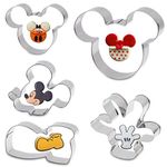 Cookie Cutter for Kids - Sandwich Cartoon of Mickey Mouse Cookie Cutter Shaped Biscuit Mould for DIY Cake Craft Bakeware Decoration Stainless Steel Cutter Set 5 pcs