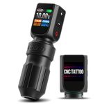 CNC Tattoo Pen Machine Wireless Rotary Tattoo Gun with 3200mAh Dual Batteries Power Supply Digital LED Display Coreless Motor for Tattoo Professionals and Beginners CNC-M2-E77-1