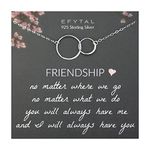 EFYTAL Friendship Necklaces, Two Circle Sterling Silver or Gold Necklace for Women, Friend Gifts for Women, Gifts for Best Friends Women, Bff Gifts for Women, Birthday Gifts for Friends Female, 19