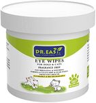 DR.EASY Pet Eye Wipes 120 Ct for Dog Cat Horse & Rabbit Grooming,Tear stain remover,Puppy Kitty eye wash,Remove dirt crust dried mucus discharge secretions, Unscented soft & gentle,Plant Based Formula (pack of 1)