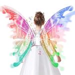 Riderev Electric Wings with LED Light & Music, Moving Wings Dress-Up Cosplay for Boys Girls Christmas Birthday Gifts…