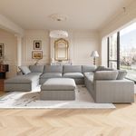 Cloud Modular Sectional Sofa,Down Filled Comfort Sofa Couch for Living Room,Minimalist Wide Deep Seat Convertible Couches,Sofa Cover Washable & Removable (Grey)