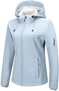 Outdoor Ventures Women's Softshell Jacket with Hood Fleece Lined Warm Lightweight Waterproof Insulated Windbreaker