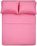 Homelike Collection 4 piece Bed Sheet Set (Full,Peach Pink) 1 Flat Sheet,1 Fitted Sheet and 2 Pillow Cases,100% Brushed Microfiber 1800 Luxury Bedding,Deep Pockets,Extra Soft & Fade Resistant