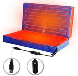 CONQUECO Portable Heating Pad Stadium Seat Cushion for Bleachers - Electric Warmer Mat with 3 Heat Setting for Outdoor Sports Camping Travel (Power Bank NOT Included)