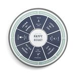 DEMDACO Happy Hour Cocktail Types Blue Panel 18 inch MDF Lazy Susan Serving Tray