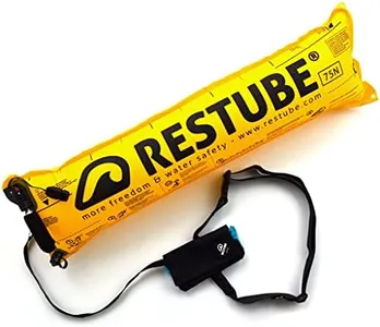 Restube Active Swimming Safety Buoy for Adults and Kids - Open Water Swim Buoy to Help Swimmers Stay Afloat - One-Pull Inflatable Mechanism Life Buoy with Whistle