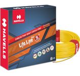 Havells LifeLine+ S3 | 1.5 sq.mm Copper Wire (90m-Yellow)| Class 2 Conductor (100% Copper), Heat Resistant & Flame Retardant - Ideal for Domestic & Industrial Use (WHFFDNYA11X5)