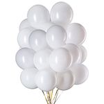 12 Inch White Balloons Party Latex Helium Balloon,Pack of 50