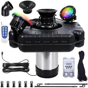 Pond Fountain Aerator with Lights,Pond Fountain with 2 RGB Lights,1HP 750W 110V Floating Pond Fountain with 100FT Power Cord& Timer,Pond Fountains for Large Ponds,Lakes