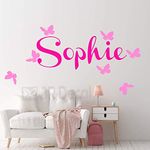 Girl's Name wall stickers, Custom Name wall sticker, Butterfly wall stickers, Personalised name vinyl decal, Wall Sticker for Girls