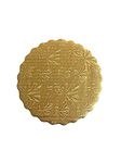 Pack of 20 Gold Scalloped Round Cake Boards by The Baker Celebrations - Corrugated Circles - Made in Canada (9 inches)