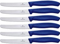 Victorinox Swiss Classic Tomato and Table Set, 6 Pieces Paring Knife, Set of 6, Blue (6.7832.6)