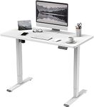 FLEXISPOT Electric Height Adjustable Standing Desk Sit Stand Desk Adjustable Desk Stand Up Desk with Memory Smart Pannel (140 * 80cm, White Frame+ White Desktop)