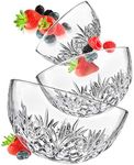 Godinger Glass Nesting Bowls Set, Dish Bowl Set - Dublin Collection, Set of 3