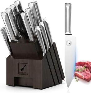 imarku Knife Set, 16 PCS High Carbon Japanese Stainless Steel Knife Sets for Kitchen with Block, Ultra Sharp Kitchen Knife Set with Sharpener Chef Knife Set, Dishwasher Safe, Christmas Gifts