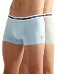 U.S. POLO ASSN. Men's Cotton Blend Classic Solid Trunks (Pack of 2) (OET09-BG0-p2_Pastel Blue-Fog Grey