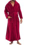 Alexander Del Rossa Men's Robe with Hood Fleece Bathrobe, Big and Tall, 1XL 2XL Burgundy (A0125BRG2X)
