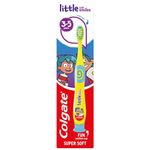 Colgate Kids Toothbrush 3-5 years | super soft bristles | gently and effectively clean teeth | small brush head for easy access | white bristles toothpaste guide | comfortable handle with thumb grips