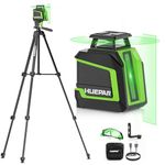 Huepar Rechargeable Laser Level 360 Self Leveling with 60Inch Tripod, Niveau Laser Tool, ±1/9 Inch Accuracy, 3 Brightness Levels, Pulse Mode, 82 to 165Ft