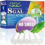 OKKEAI Medium Trash Bags 30L Garbage Bags 8 Gallon White Thicker 0.98 MIL Kitchen Trash Bags Wastebasket Liners for Bathroom,Home Office, Lawn,60 Count,Clear (Fits 7-10 Gallon Bins)