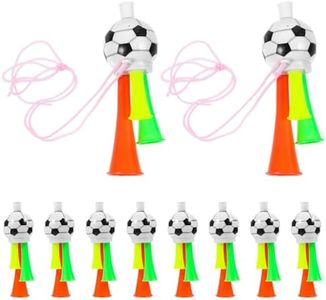 BESPORTBLE 10pcs Plastic Stadium Horn Air Horn Loud Noise Maker for Football Fans Kids for Sporting Events Soccer Football Carnival Party (Random Color) 13.5cm