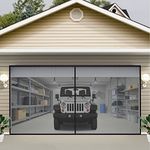 VEVOR Garage Door Screen, 18 x 7 ft for 2 Cars, 5.8 lbs Heavy-Duty Fiberglass Mesh for Quick Entry with Self Sealing Magnet and Weighted Bottom, Kids/Pets Friendly, Easy to Install and Retractable