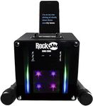 RockJam Singcube 5 Watt Bluetooth Karaoke Machine with Dual Microphones, Voice Change Effects and LED Lights, Black