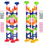 Marble Run Coaster Toy Challenge - Construction Set for Children. Twin Track Tower for Family and Friends. 122 Assembled Pieces