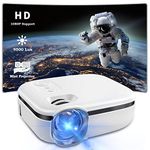 2024 Mini Projector with 9500 Lumens Brightness Portable Movie Projector, 1080P Support, Home Theater Video Projector Compatible with HDMI/AV/USB/Laptop/Smartphone