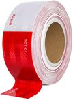 DOT-C2 Reflective Safety Tape 2 Inch x 150 Feet Red/White Conspicuity Tape for Vehicles, Trailers, Boats, Signs