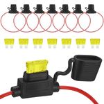 Inline Fuse Holder, 7 Pcs Car Fuse Holder, Waterproof In-line Blade Fuse Holder for Car Automotive Truck Motorcycle Boat Fuse Holder (14AWG/20A Fuses)