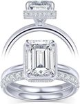 KSTYLE Classic Moissanite Wedding Ring Set for Women 1.35-2.48CTTW | D Color-VVS1 | S925 Sterling Silver Engagement Rings 18K White Gold Plated Moissanite Bridal Rings Sets Promise Rings for Her, #6,