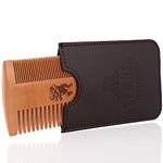 Camden Barbershop Company Beard Comb, Pear Wood, for Daily Beard Care and Applying Beard Oil & Balm, Includes Case and E-book