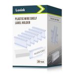 Lenink 30Pcs Wire Shelf Label Holders,Plastic Wire Rack Label Holder,Compatible with Metro 1-1/4in Shelves,Label Area 3in Lx1.25in H (Label Paper Insert Included)