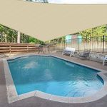 Windscreen4less 8' x 8' x 11.3' Sun Shade Sail Triangle Canopy in Beige with Commercial Grade (3 Year Warranty) Customized