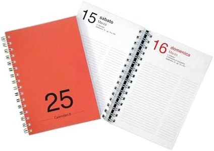 Agenda 2025 Giornaliera 365 giorni diario con spirale da tavolo scrivania ufficio appunti casa lavoro planning planner vari colori (Rosso)