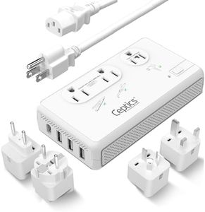 Ceptics 2000W Voltage Converter for Travel, 220V to 110V Converter w/Type C, E/F, G, I Plugs, 2000W Hair Dryer Outlet, 4 USB w/ 1 USB-C PD 18W Fast Charge