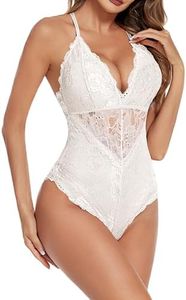 Avidlove Women Lingerie Sna-p Crotch Teddy Deep V Sexy Lace Bodysuit
