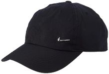 NIKE Children's Y Nk H86 Cap Metal Swoosh Hat, Black/(Metallic Silver), One Size UK