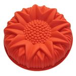 Allforhome (TM) 9 inch Round Sunflower Silicone Birthday Cake Baking Pans Handmade Bread Loaf Pizza Toast Tray Silicone Cake Baking Molds Cake DIY Moulds Non-Stick Silicone Bakeware Moules à Gâteaux