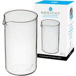 Grosche 1000ml 34 Fl. Oz (8 Cup Demitasse) French Press Universal Replacement Beaker (Fits GROSCHE and Other Leading 8 Cup French Press Brands)