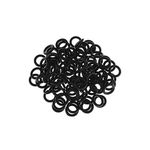 BodyJewelryOnline 100pcs Black Rubber Band Replacement O-rings for Gauge Kit Ear Piercing 1/2" (12.7 MM)