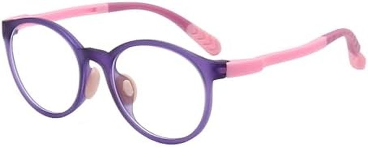 ACMPOOFDD Kids Blue Light Blocking Glasses For Girls And Boys Computer Blue Light Blocking Eyeglasses For Age 4-13, Purple, 130mm,