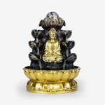 HOME ELEMENTS Tabletop Lord Buddha Waterfall Fountain with Crystal Ball for Home Decor Desktop Showpiece Fountain for Living Room Housewarming Gift Office Zen Water Fountain-20.5x20.5x26cm (FT_07)