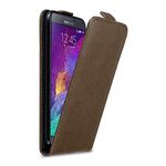 cadorabo Case works with Samsung Galaxy NOTE 4 in COFFEE BROWN - Flip Style Case with Magnetic Closure - Wallet Etui Cover Pouch PU Leather Flip