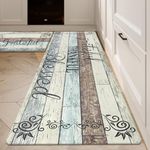 HEBE Anti Fatigue Kitchen Mat Set of 2 Non Slip Cushioned Kitchen Mats for Floor Waterproof Farmhouse Kitchen Rugs and Mats Set Comfort Standing Desk Mat Carpet for Sink,Office,Laundry