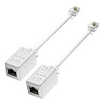 RJ45 Female to RJ11 Male Adapter for Ethernet Cable Extender Converter Adapter Cable,Inline Coupler RJ45 Ethernet Splitter, RJ45 Network Splitter Cable (S)