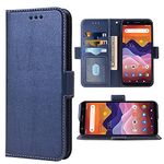 WWAAYSSXA Compatible with ZTE Avid 579 Wallet Case Wrist Strap Lanyard Leather Flip Cover Card Holder Stand Cell Accessories Folio Purse Credit ID Phone Cases for ZTE Blade A3 2020 Women Men Blue